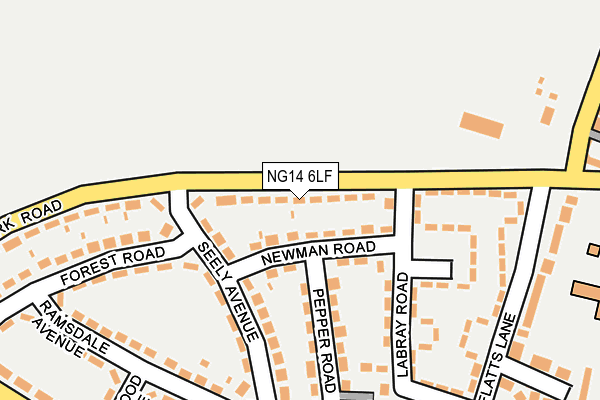 NG14 6LF map - OS OpenMap – Local (Ordnance Survey)