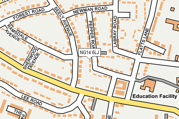 NG14 6LJ map - OS OpenMap – Local (Ordnance Survey)