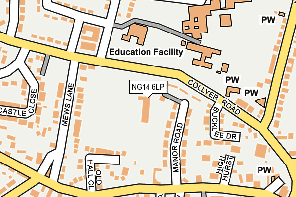 NG14 6LP map - OS OpenMap – Local (Ordnance Survey)