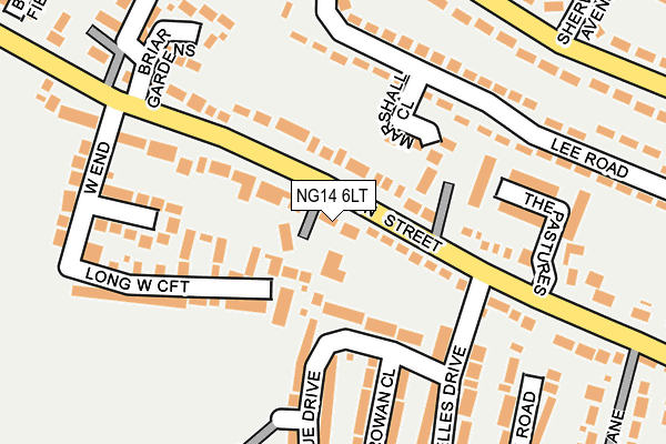 NG14 6LT map - OS OpenMap – Local (Ordnance Survey)