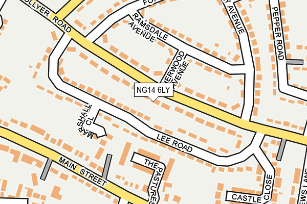 NG14 6LY map - OS OpenMap – Local (Ordnance Survey)