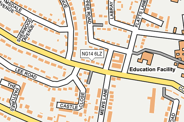 NG14 6LZ map - OS OpenMap – Local (Ordnance Survey)