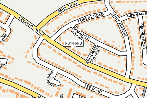 NG14 6ND map - OS OpenMap – Local (Ordnance Survey)