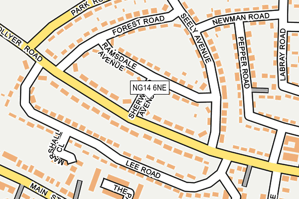 NG14 6NE map - OS OpenMap – Local (Ordnance Survey)