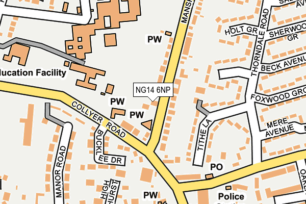 NG14 6NP map - OS OpenMap – Local (Ordnance Survey)