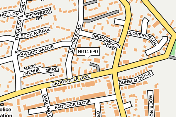 NG14 6PD map - OS OpenMap – Local (Ordnance Survey)