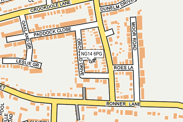 NG14 6PG map - OS OpenMap – Local (Ordnance Survey)