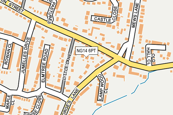 NG14 6PT map - OS OpenMap – Local (Ordnance Survey)