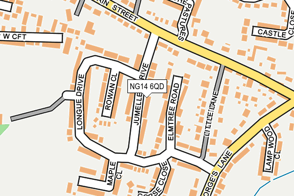 NG14 6QD map - OS OpenMap – Local (Ordnance Survey)