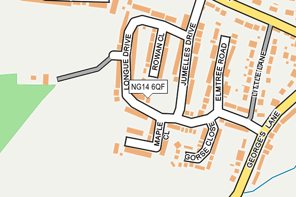 NG14 6QF map - OS OpenMap – Local (Ordnance Survey)
