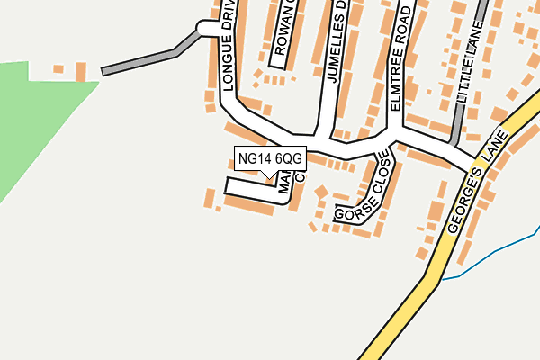 NG14 6QG map - OS OpenMap – Local (Ordnance Survey)