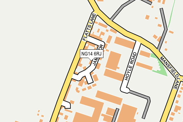 NG14 6RJ map - OS OpenMap – Local (Ordnance Survey)