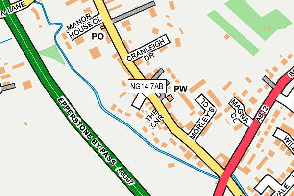 NG14 7AB map - OS OpenMap – Local (Ordnance Survey)