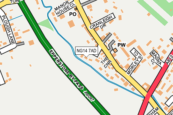 NG14 7AD map - OS OpenMap – Local (Ordnance Survey)