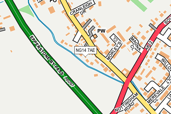 NG14 7AE map - OS OpenMap – Local (Ordnance Survey)