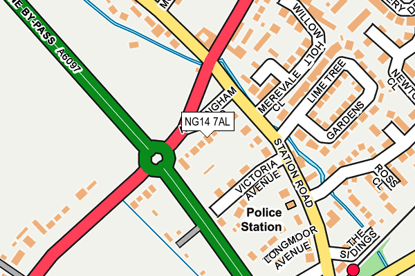 NG14 7AL map - OS OpenMap – Local (Ordnance Survey)