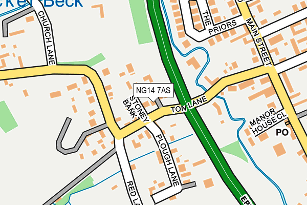 NG14 7AS map - OS OpenMap – Local (Ordnance Survey)