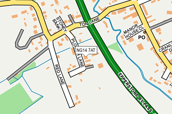 NG14 7AT map - OS OpenMap – Local (Ordnance Survey)
