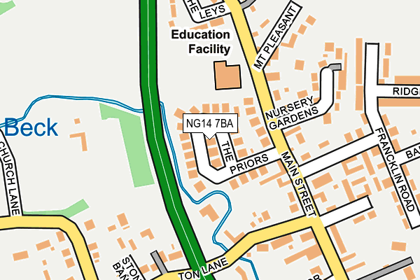 NG14 7BA map - OS OpenMap – Local (Ordnance Survey)