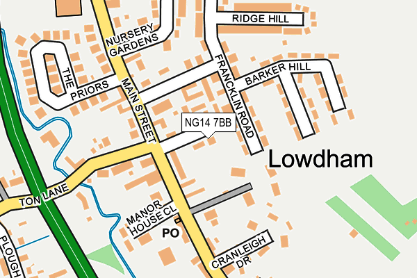 NG14 7BB map - OS OpenMap – Local (Ordnance Survey)