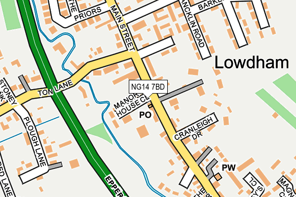 NG14 7BD map - OS OpenMap – Local (Ordnance Survey)