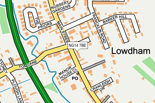 NG14 7BE map - OS OpenMap – Local (Ordnance Survey)