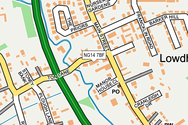 NG14 7BF map - OS OpenMap – Local (Ordnance Survey)