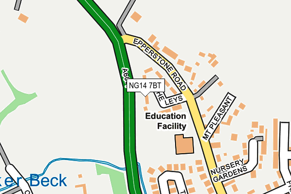 NG14 7BT map - OS OpenMap – Local (Ordnance Survey)