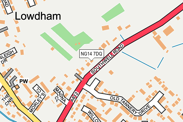 NG14 7DQ map - OS OpenMap – Local (Ordnance Survey)