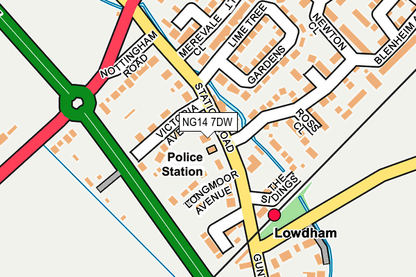 NG14 7DW map - OS OpenMap – Local (Ordnance Survey)