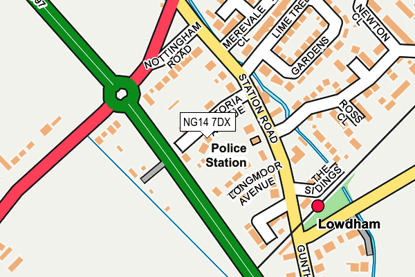 NG14 7DX map - OS OpenMap – Local (Ordnance Survey)