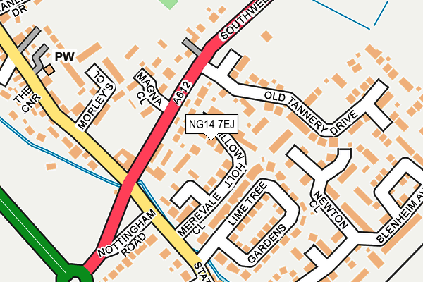 NG14 7EJ map - OS OpenMap – Local (Ordnance Survey)