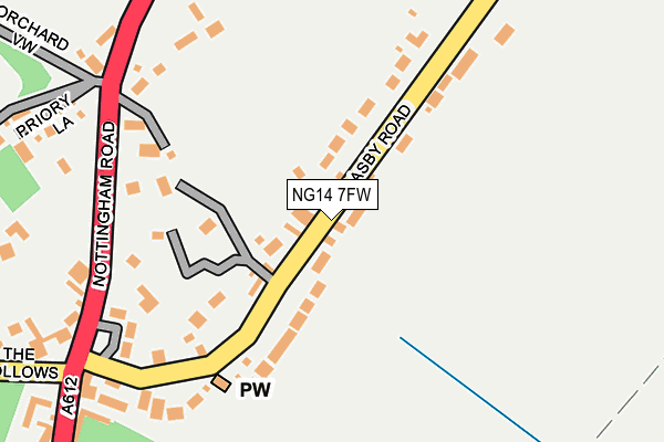 NG14 7FW map - OS OpenMap – Local (Ordnance Survey)