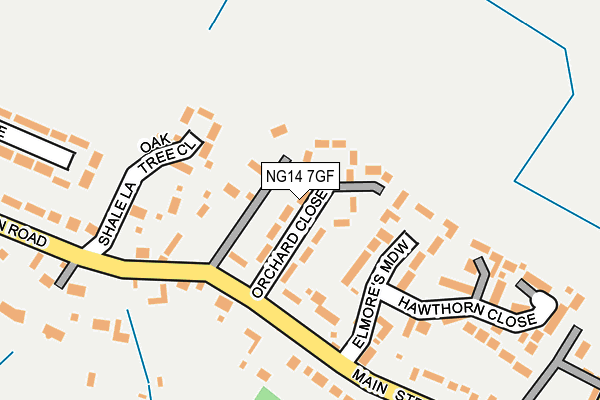 NG14 7GF map - OS OpenMap – Local (Ordnance Survey)