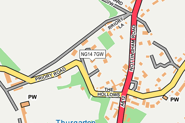 NG14 7GW map - OS OpenMap – Local (Ordnance Survey)