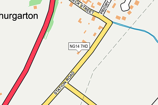 NG14 7HD map - OS OpenMap – Local (Ordnance Survey)