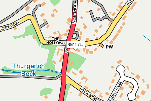 NG14 7LJ map - OS OpenMap – Local (Ordnance Survey)