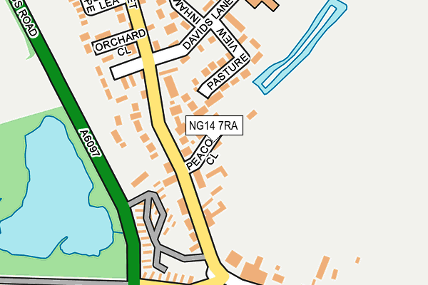 NG14 7RA map - OS OpenMap – Local (Ordnance Survey)