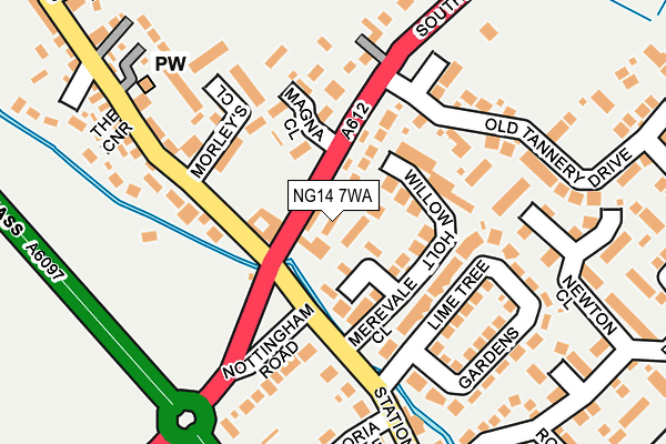 NG14 7WA map - OS OpenMap – Local (Ordnance Survey)