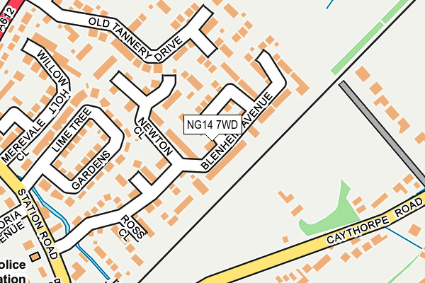 NG14 7WD map - OS OpenMap – Local (Ordnance Survey)