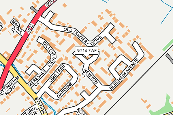 NG14 7WF map - OS OpenMap – Local (Ordnance Survey)