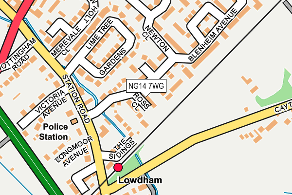NG14 7WG map - OS OpenMap – Local (Ordnance Survey)
