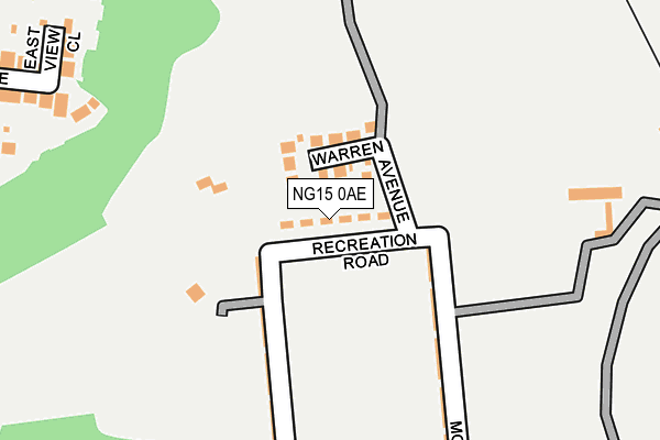 NG15 0AE map - OS OpenMap – Local (Ordnance Survey)