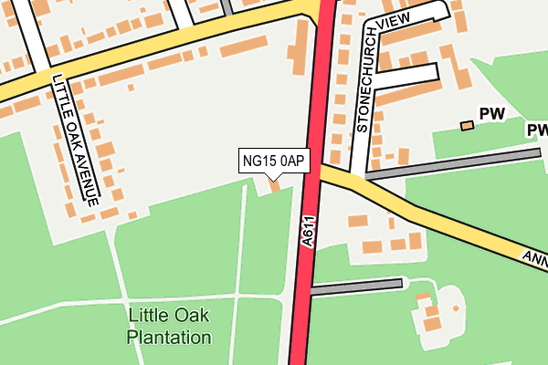 NG15 0AP map - OS OpenMap – Local (Ordnance Survey)