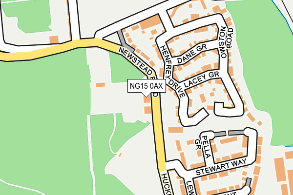 NG15 0AX map - OS OpenMap – Local (Ordnance Survey)
