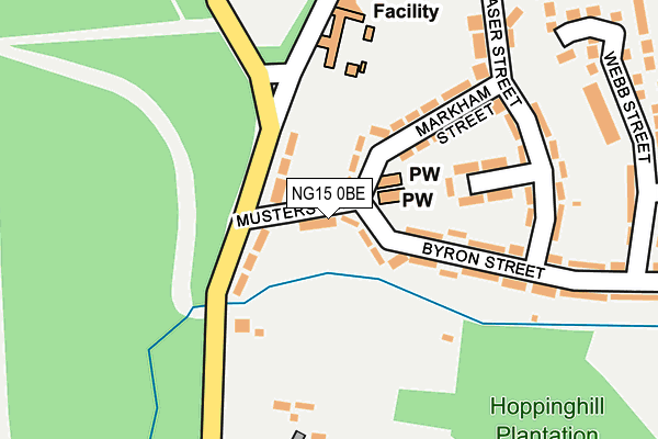 NG15 0BE map - OS OpenMap – Local (Ordnance Survey)