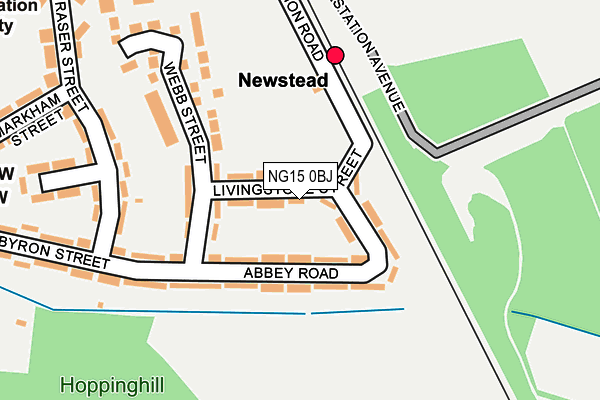 NG15 0BJ map - OS OpenMap – Local (Ordnance Survey)