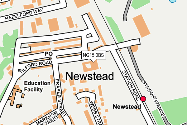 NG15 0BS map - OS OpenMap – Local (Ordnance Survey)