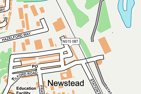 NG15 0BT map - OS OpenMap – Local (Ordnance Survey)