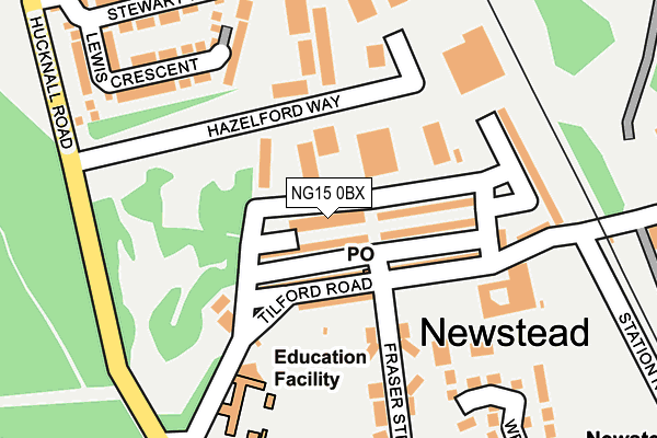 NG15 0BX map - OS OpenMap – Local (Ordnance Survey)